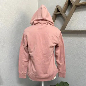 Gap Pink White Embroidered Hoodie Long Sleeve Pullover Kangaroo Pocket thumbnail 4