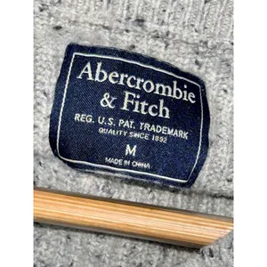 Abercrombie & Fitch Gray Wool Ribbed Knit Pullover Crew Neck Sweater Top Size M thumbnail 4