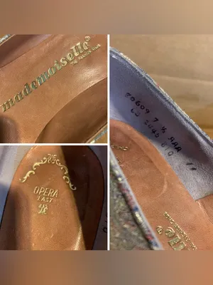 Vintage 1960'S Mademoiselle Light Blue & Gold Brocade Paisley Heels (7.5n) thumbnail 9