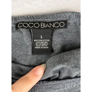Coco Bianco Tiered Maxi Skirt Women's L Gray Elastic Waist Ruffle Bohemian Y2K thumbnail 3