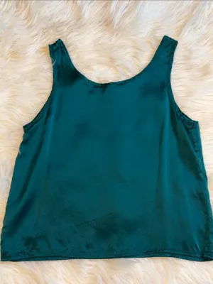 VICTORIA'S SECRET Gold Label Vintage Silk Camisole Emerald Green S Quiet Luxury thumbnail 3