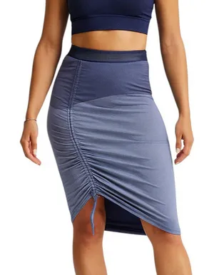 Fabletics Skirt Melody Ruched Athleisure Bodycon Asymmetrical Minimalist Blue XS thumbnail 1