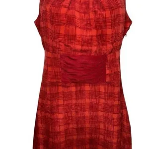 ANTHROPOLOGIE GIRLS FROM SAVOY Gogi Red Plaid Sleeveless Bow‎ Back Dress EUC 0 thumbnail 4