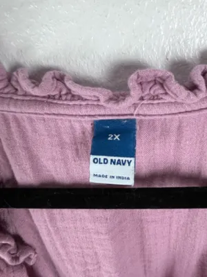 OLD NAVY Purple Short Sleeves Side Pockets Gauzy Dress 2X Casual Picnic BBQ Boho thumbnail 3