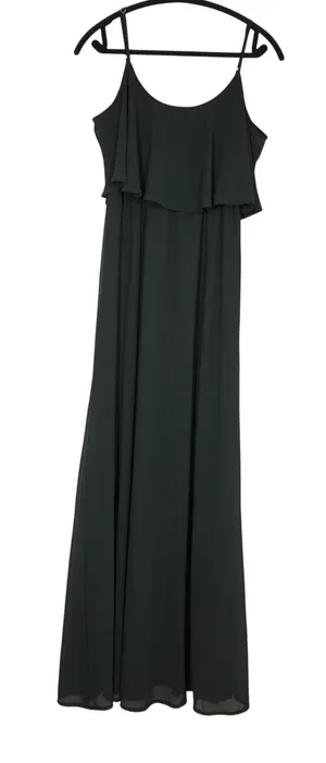 Show Me Your Mumu Size Medium Caitlin Ruffle Maxi Dress Black Formal Bridesmaid thumbnail 1