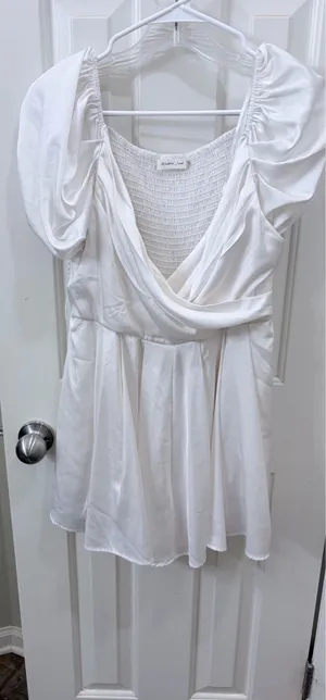 Mustard Seed White Satin Romper thumbnail 1