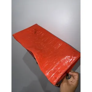 Dooney & Bourke Acrylic Plastic Jelly Vintage Monogram Tote Orange Leather Y2K M thumbnail 5