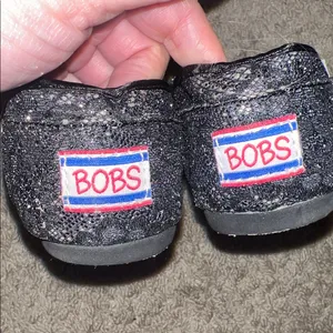 BOBS by Skechers‎ Black glitter 7Lace Slip-On Flats thumbnail 3