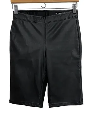 BLANK NYC Black Faux Leather Biker Chino Shorts Size 26‎ thumbnail 1