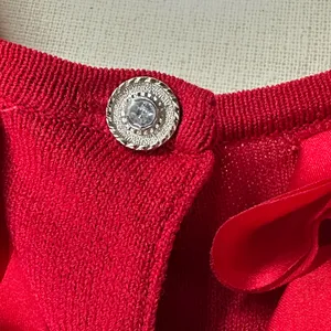 Cable&Gauge red viscose blend cardigan sweater with floral accents Petite Large thumbnail 6