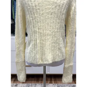 Cotton Emporium Light Yellow Ribbed Knit Sweater Cozy Chunky Cottagecore L NWOT thumbnail 7
