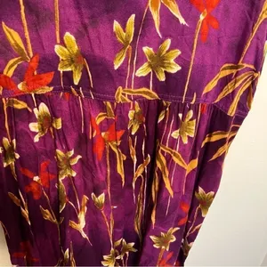 Vintage Caribou Women's Size Medium Sleeveless Dress Purple Tropical Floral 6203 thumbnail 6