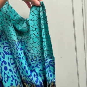Winlar Kaftan Whimsical Feminine Flowy OSFM Blue Gold Colorful Vintage 90s thumbnail 4