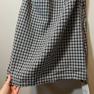 Halara Women's Black White Sleeveless Gingham Boat Neck Mini Dress Small NWT thumbnail 4