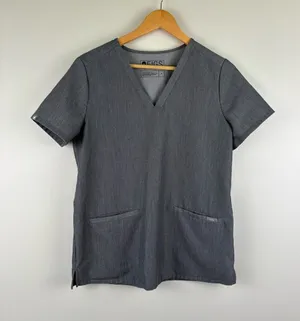 Figs Casma Three-Pocket Scrub Top Size Small Gray PO 1569 Style FW1100 thumbnail 1