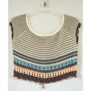 Say What Womens Retro Crochet Knit crop‎ sweater XL NwT thumbnail 2