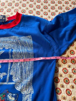 Vintage 80s 90s Cat Pajama Royal Blue Night Pajama Dress size medium/large thumbnail 4