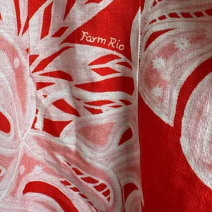 Farm Rio Monsteras 100% Linen Vibrant Tropical Vacation Mini Dress Size Small thumbnail 11