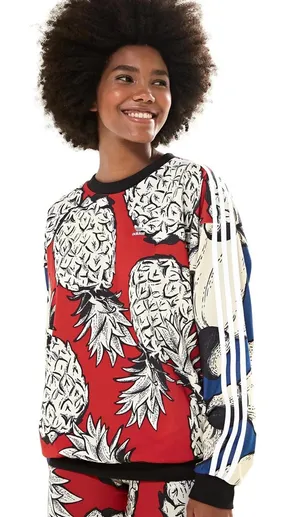 Farm Rio x Adidas Pineapple Boyfriend Sweatshirt thumbnail 1