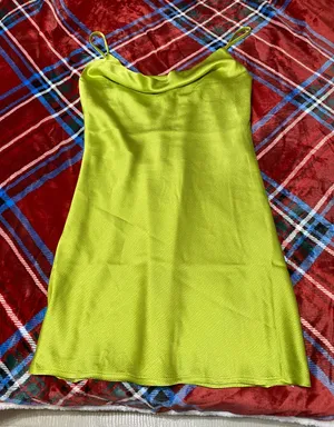 Shinestar Green Cowl Satin Dress thumbnail 1