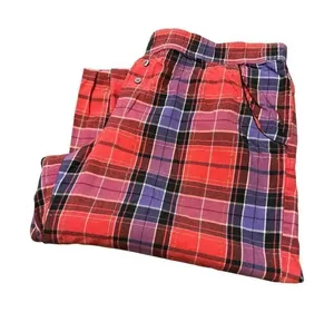 Women’s Victoria’s Secret Pajama Bottoms Pants Medium Red Plaid Flannel Pockets thumbnail 1