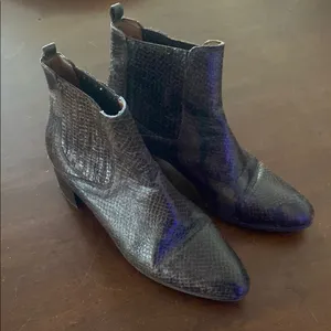 Jonak Paris Snakeskin Ankle Boots Black Size 7 thumbnail 1