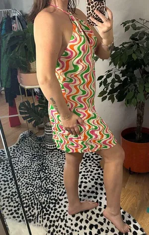 Zara Halter Swirl Whimsical Mini Dress Multi XL NWT thumbnail 3