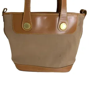 Vintage Dooney and Bourke Leather Trim Canvas Shoulder Bag thumbnail 6