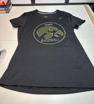 Nike Dri-Fit Women’s Iowa Hawkeyes Baseball Rhinestone Tee Black Sz S NWOT thumbnail 1