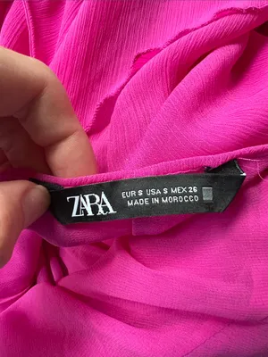 Zara Blogger Favorite Ruffled Pink Slip Dress Small thumbnail 5