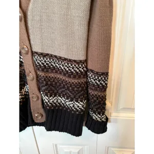 BKE Brown And Black Button Front Cardigan‎ Size Large thumbnail 3
