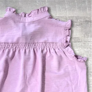 Miss Sparkling NEW Ruffle Sleeveless Top Womens S Smocked Button Yoke Relaxed thumbnail 4