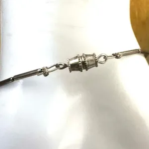Puka shell tigers eye silver tone surfer bracelet thumbnail 3
