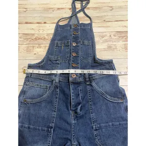 Miou Muse Dolly Overalls Women's Size Small Denim Blue Button Adjustable Straps thumbnail 6