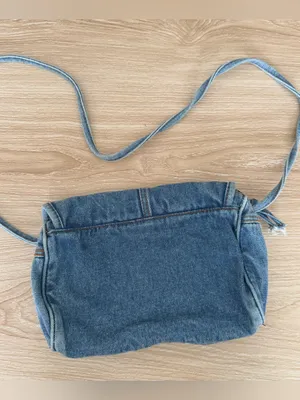 Small Overflap Messenger Bag Light Medium Wash Denim 90s Y2K 2000s Grunge thumbnail 4