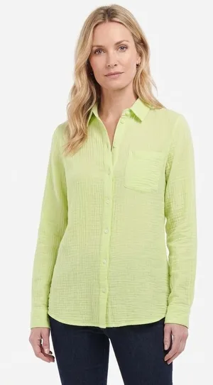 LUCKY Brand lime green cotton button down top size small thumbnail 1
