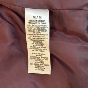 Aéropostale Sherpa Lined Puffer Vest Medium Burgundy Faux Fur Hood Winter thumbnail 8