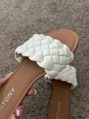 FITORY Womens Flat Sandals White Size 8 thumbnail 2