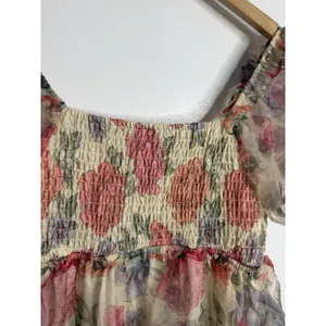 Coco & Jaimeson‎ Floral Puff Sleeve Cottagecore Babydoll Mini Dress Romantic LG thumbnail 11
