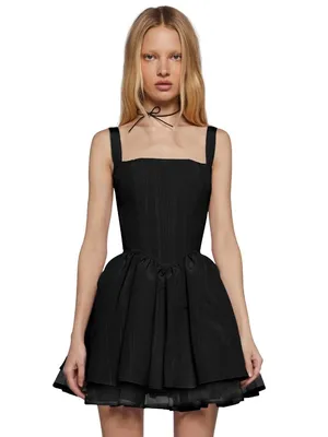 Sugar Thrillz Magic Moves Corset Basque Waist Peplum Dress Goth in Black Size M thumbnail 2