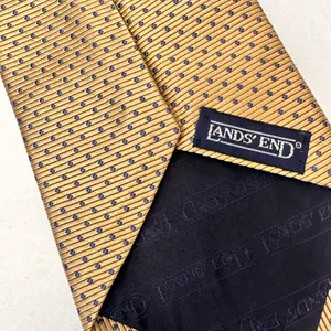 Lands’ End Handmade Tie Silk Necktie Mens Geometric Classic Gold Tie thumbnail 6