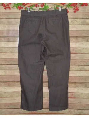 Lee No Gap Waistband Pants Womens 16 M Brown Straight Leg Stretch Cotton Trouser thumbnail 4