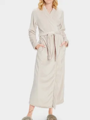 UGG Marlow Robe Moonbeam Oatmeal Size Large Long Length Plush Fleece Comfy thumbnail 3