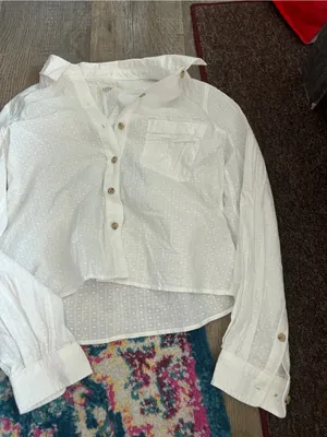 Marine layer white textured top size small thumbnail 1