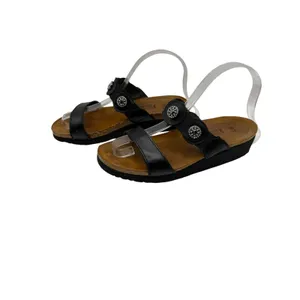 Naot Marissa Leather‎ Sandal Women 6 Black Rhinestone Medallion Slide Leather thumbnail 2