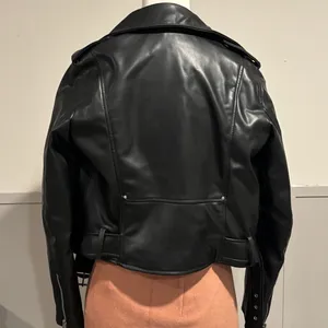 Zara Black Faux Leather Moto Jacket thumbnail 14
