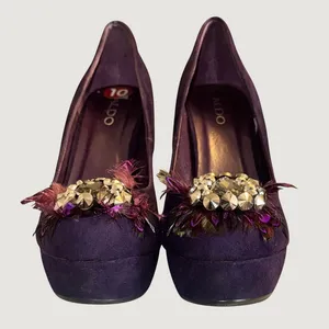 1665 | Aldo Bouch Jewel‎ Feather Embellished Platform Pump Purple Women 9 / 40 thumbnail 8