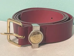 Juicy Couture Womens Heart Buckle Belt Size L/XL Pink‎ With Gold Buckle NIB thumbnail 1