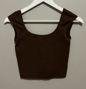 Garage Portia Square Neckline Tee Brown Womens Size XS thumbnail 1