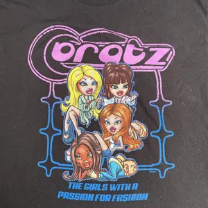 Y2K Tee Shirt SZ L Bratz 2000s Graphic Grunge Fairy Skater Black Neon MGA thumbnail 2